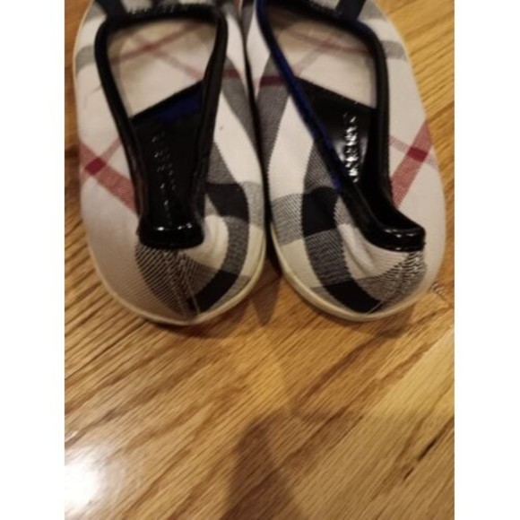 Burberry Nova Check Plaid Ballet Flats Cap Toe Patent Leather Fabric Shoe 38 8 - Picture 10 of 10